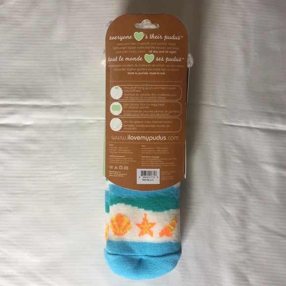 Pudus Slipper Socks w/ seashell detail: NEW - Picture 2 of 5